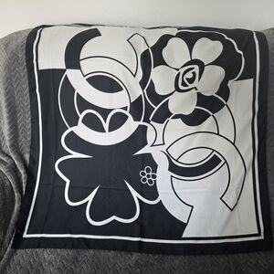 Floral Black And White Designer Look Scarf
